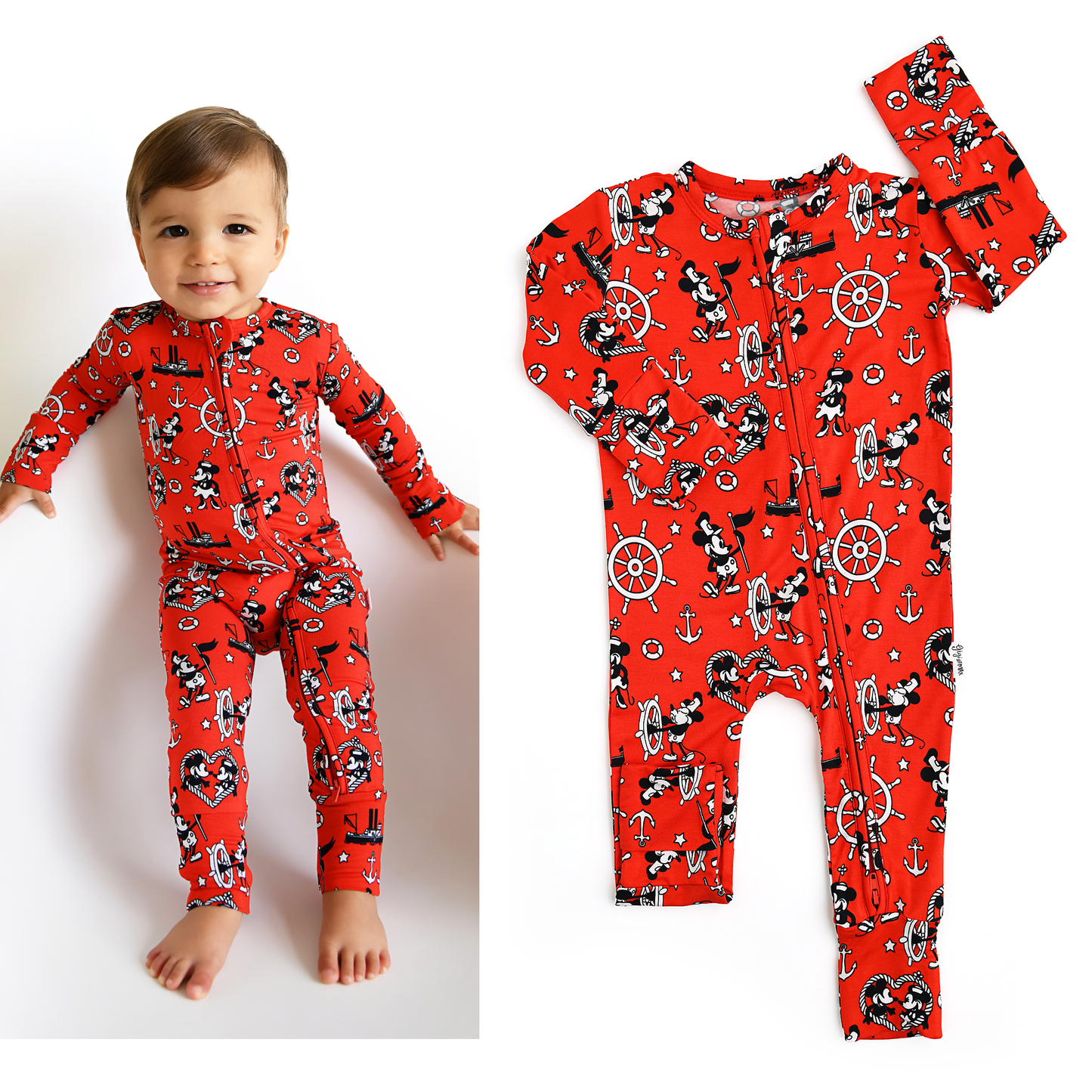 Willie Mickey Zip Bamboo Romper