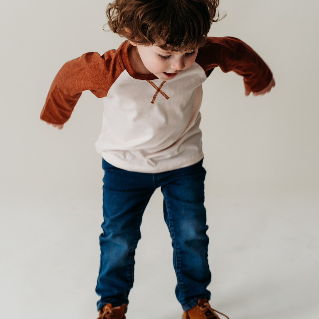 Brown Raglan Baseball Tee