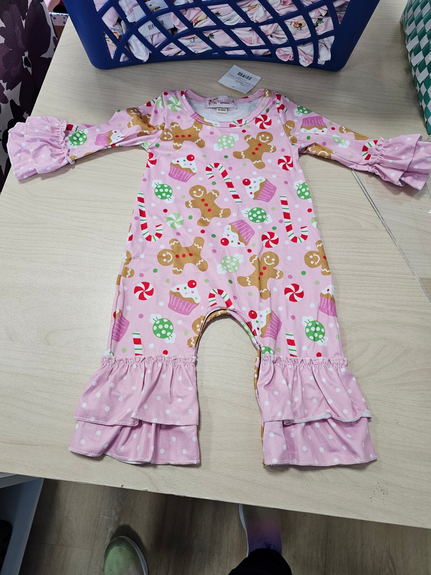 Pink Gingerbread Romper