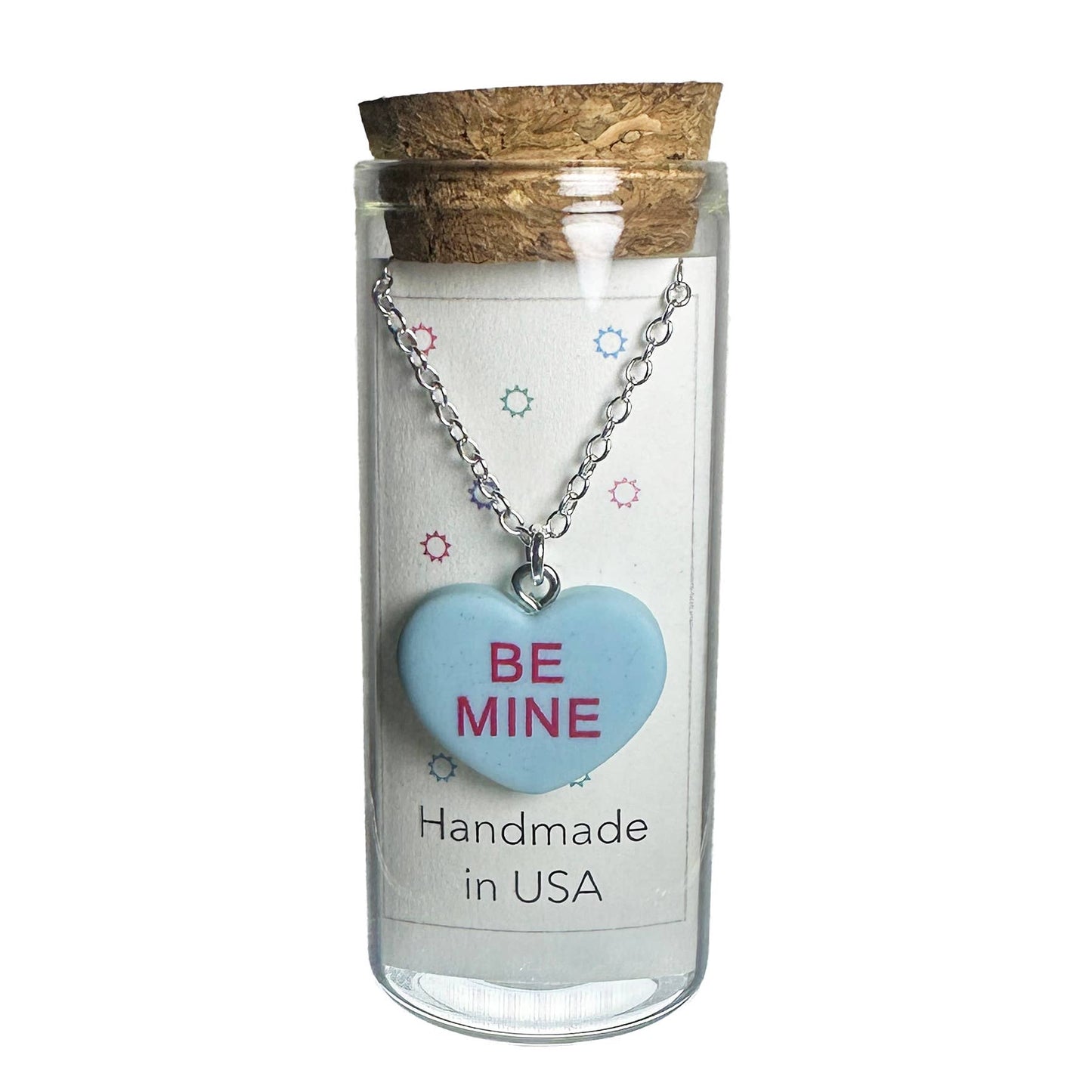 Valentine Conversation Heart Necklace in a Bottle - Assorted