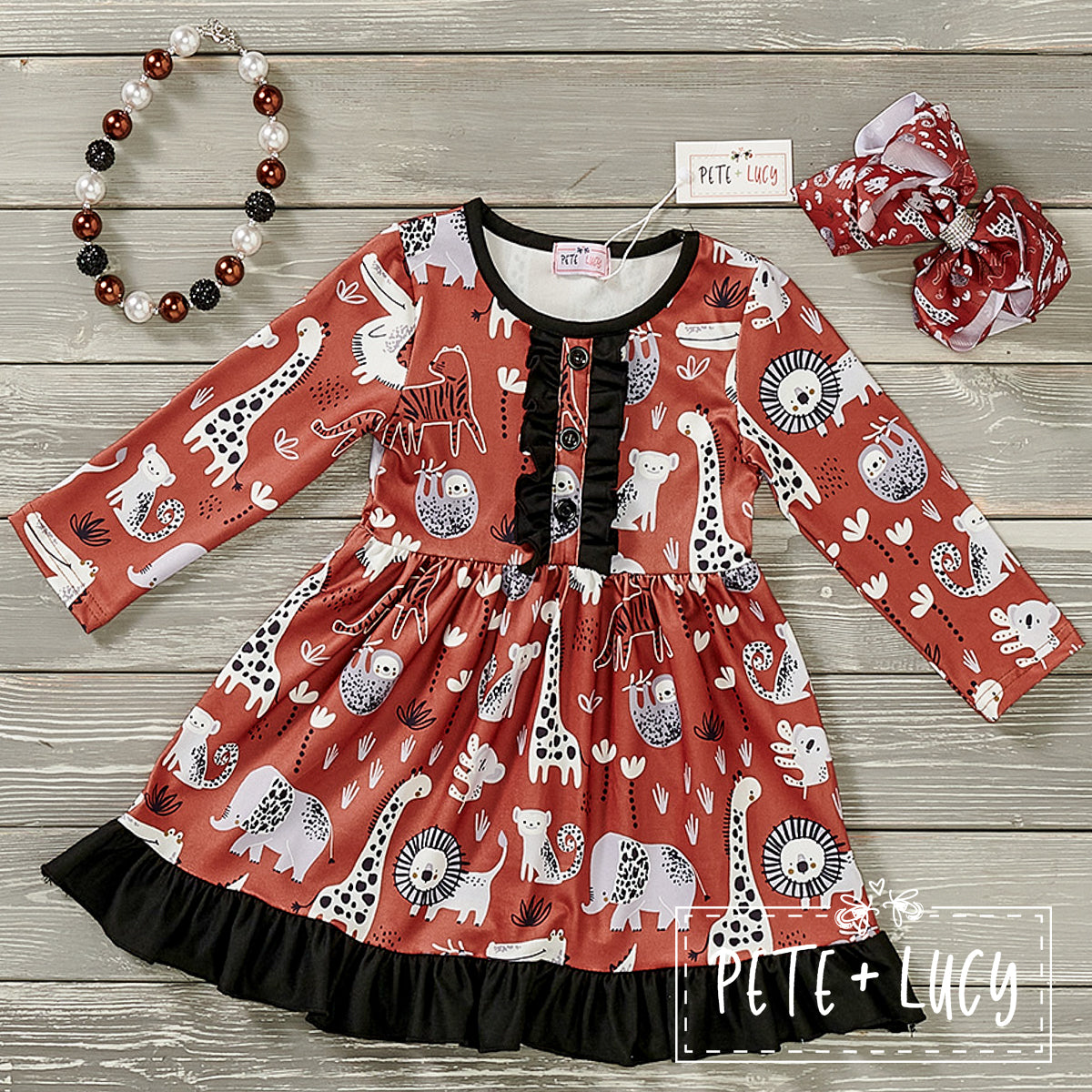 Zoo Fun Long Sleeve Dress