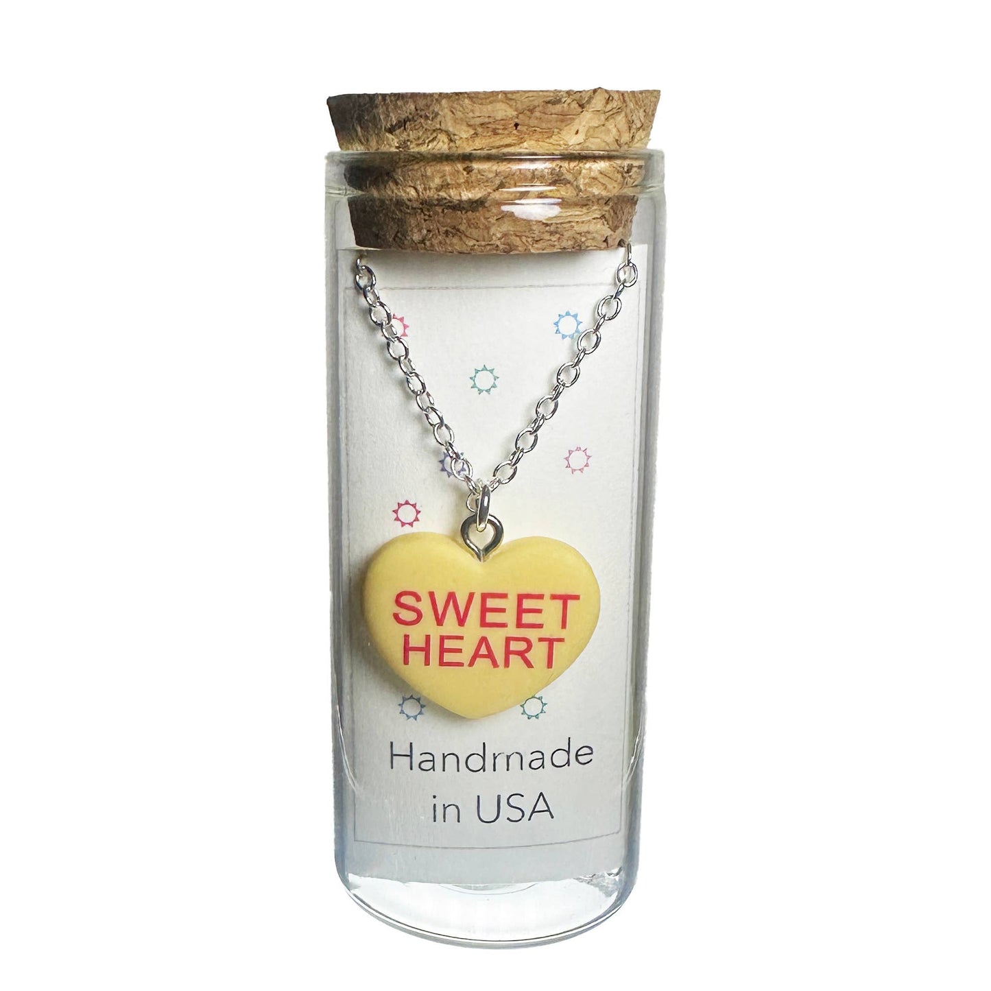 Valentine Conversation Heart Necklace in a Bottle - Assorted