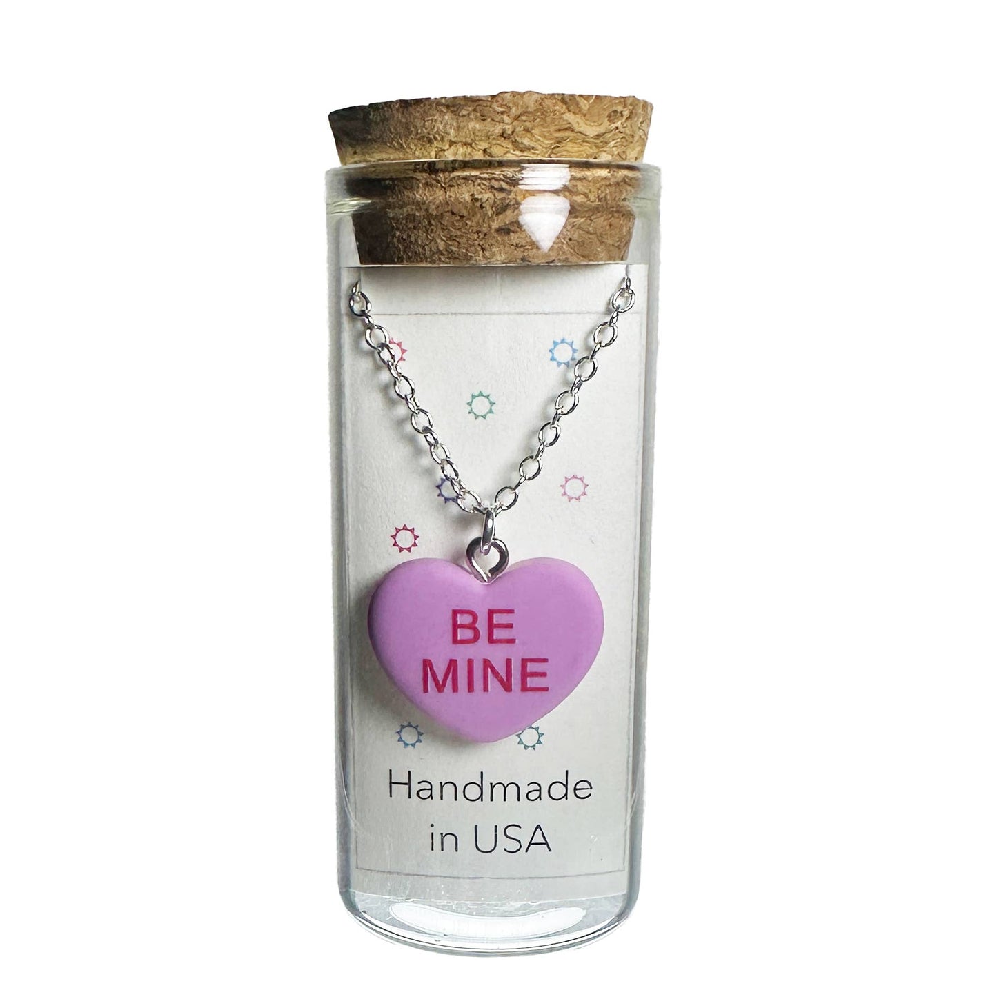 Valentine Conversation Heart Necklace in a Bottle - Assorted