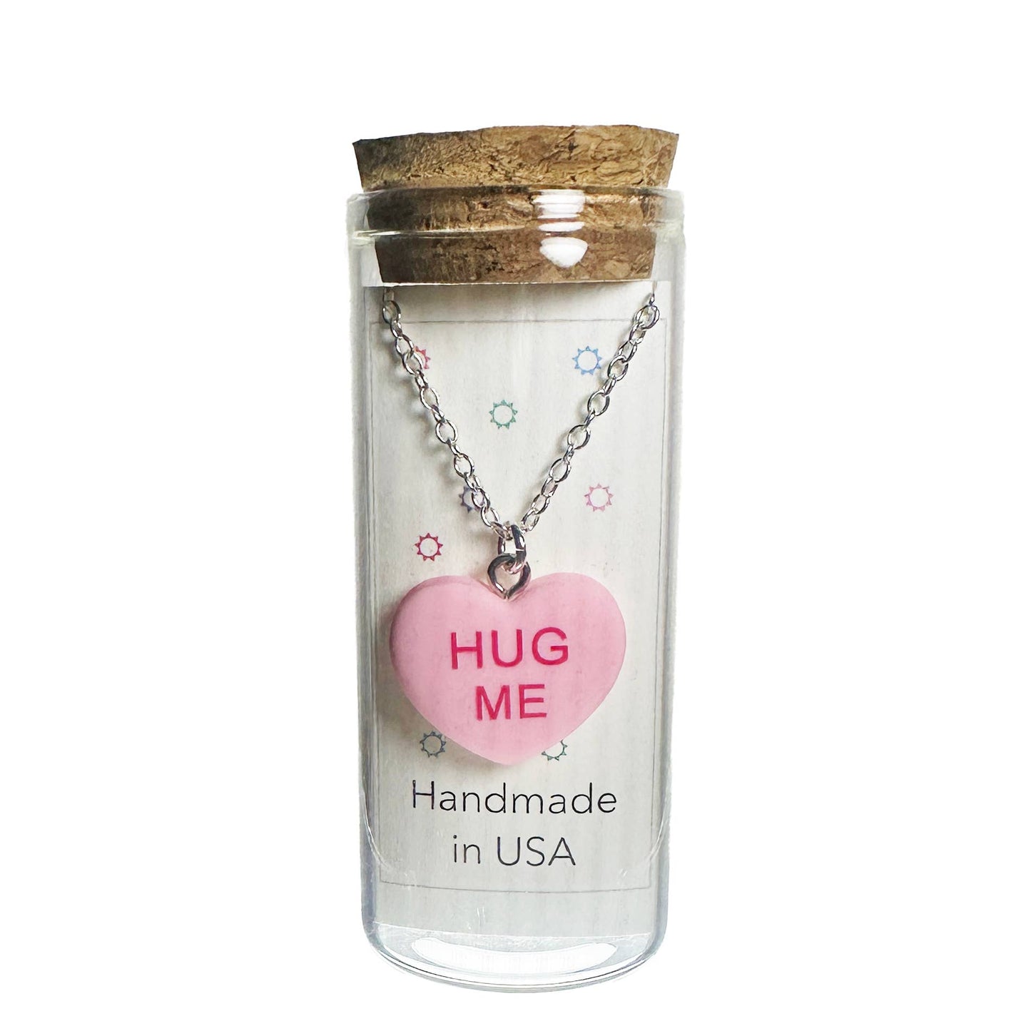 Valentine Conversation Heart Necklace in a Bottle - Assorted