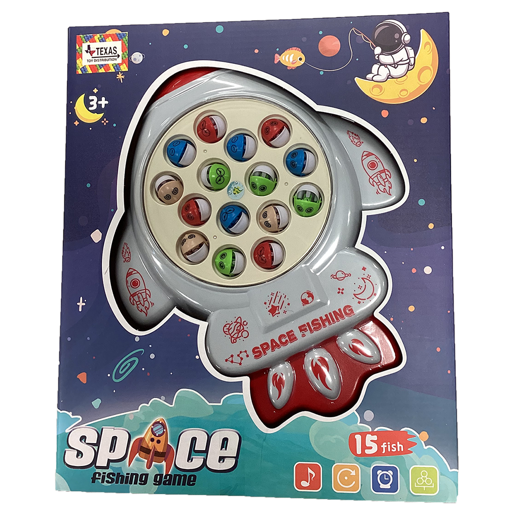 Space Rocket Fishing Game Play Set with 15 Fish