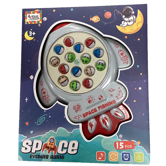 Space Rocket Fishing Game Play Set with 15 Fish