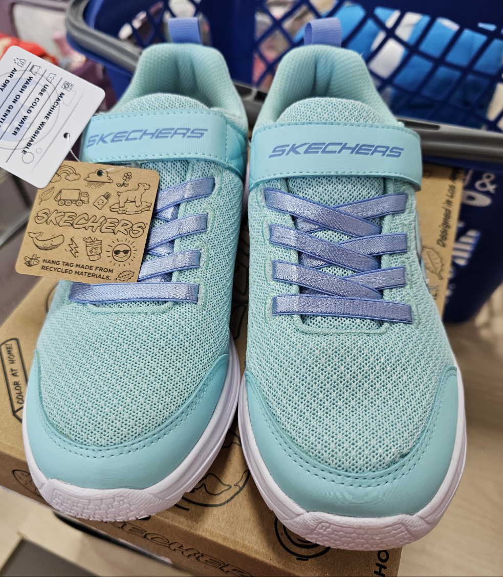 Skechers Wavy Lites Blissfully Free Aqua Big Kids Size 3