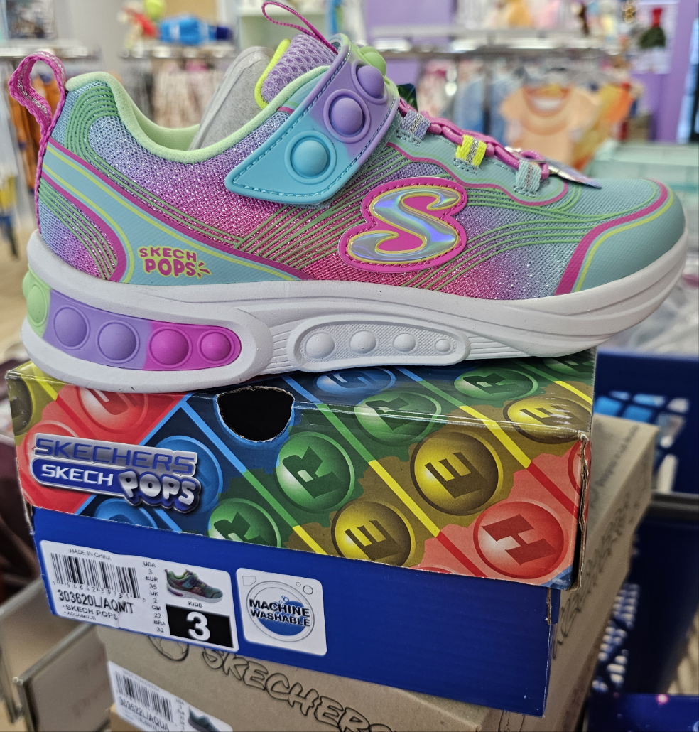 Skechers Pops Aqua/Multi Big Kid Size 3