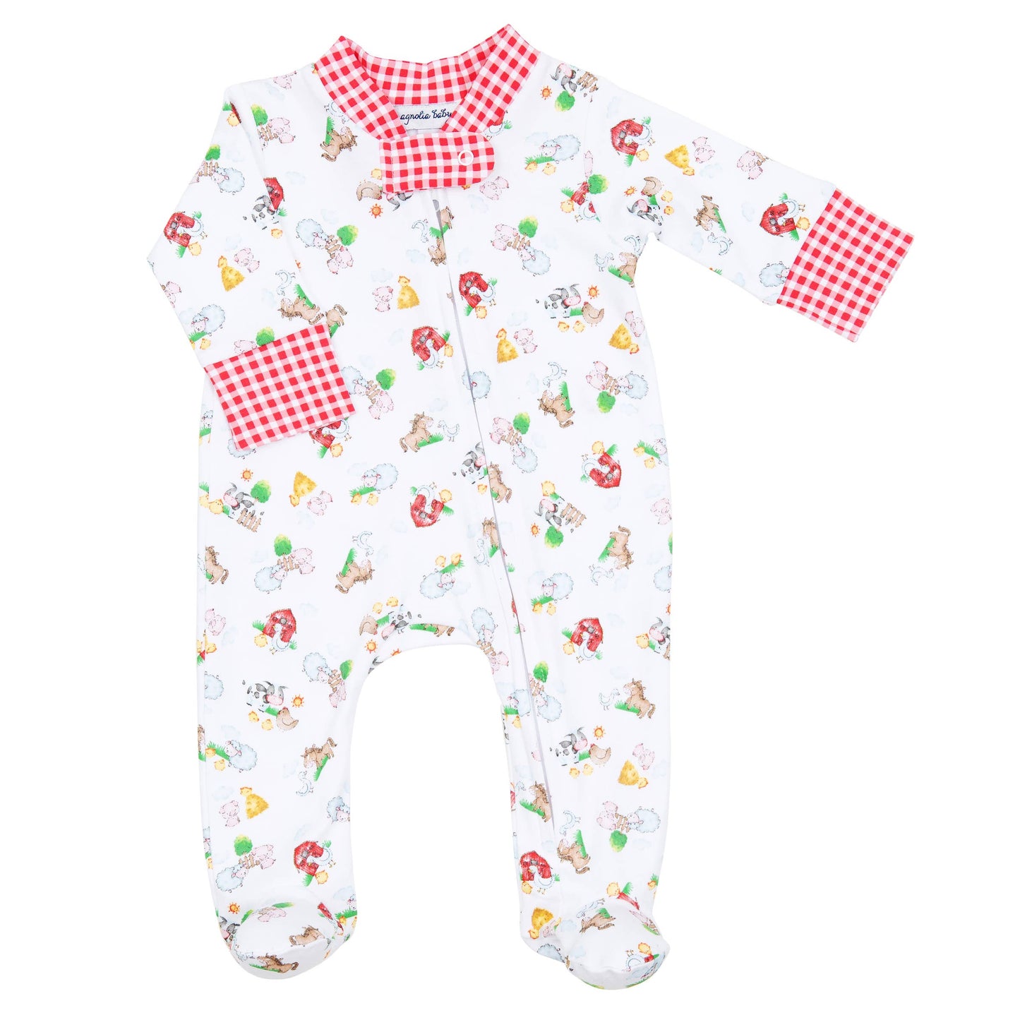 Down on the Farm Printed Zipper Footie