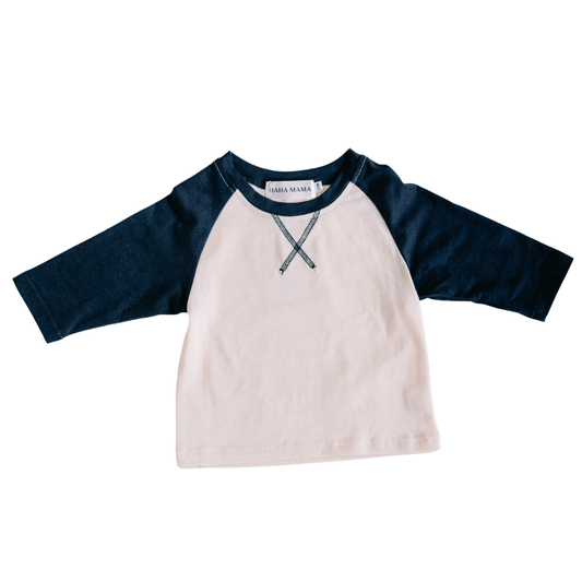 Navy Raglan Baseball Tee