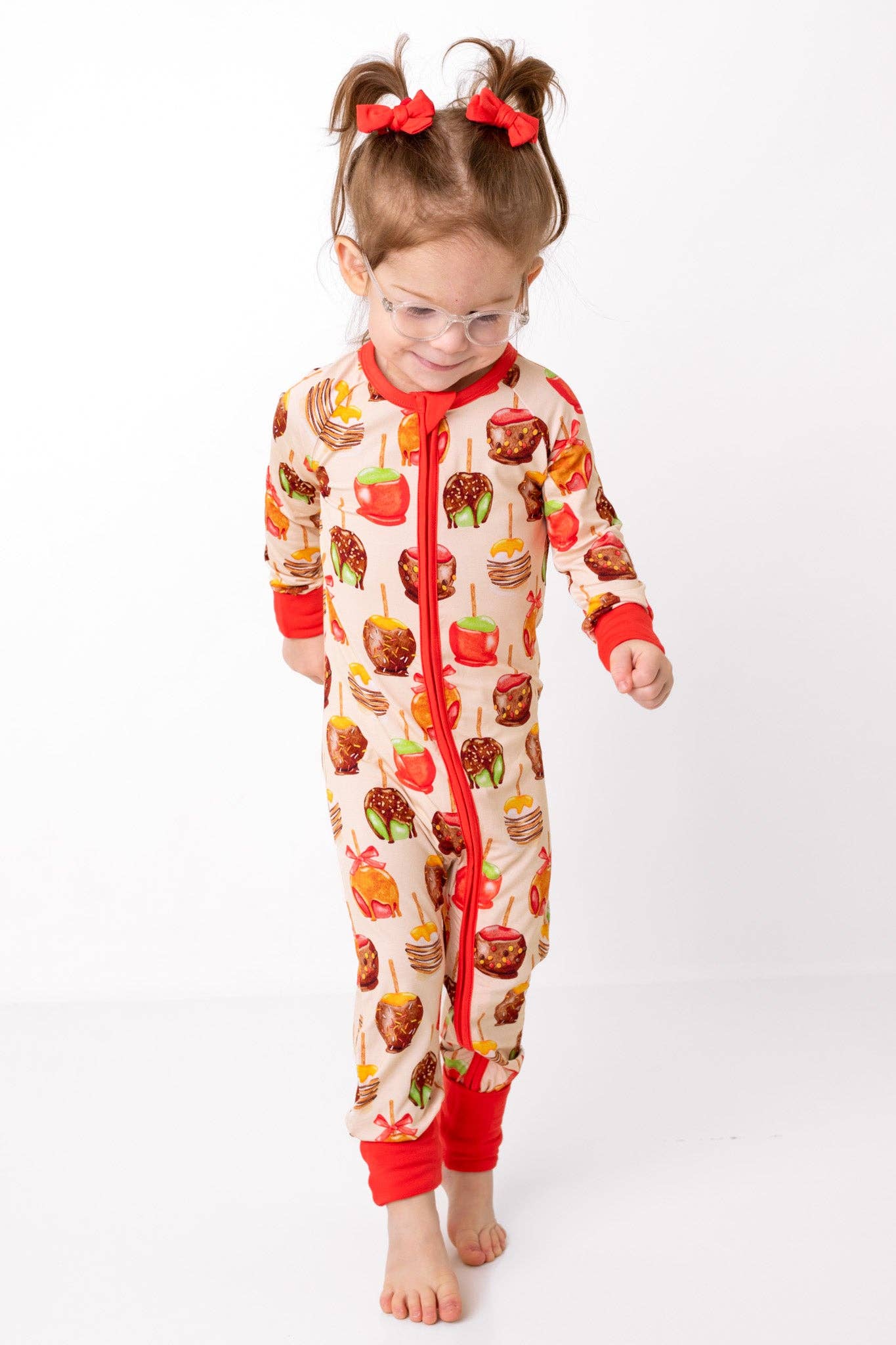 Candy Apples Bamboo Zipper Pajamas