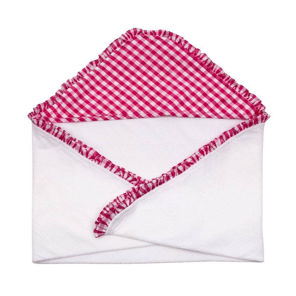 Pink Gingham Hooded Towel