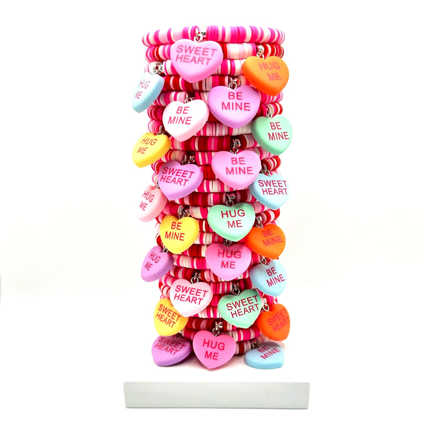 Valentine Candy Heart Charm Bracelets - Assorted