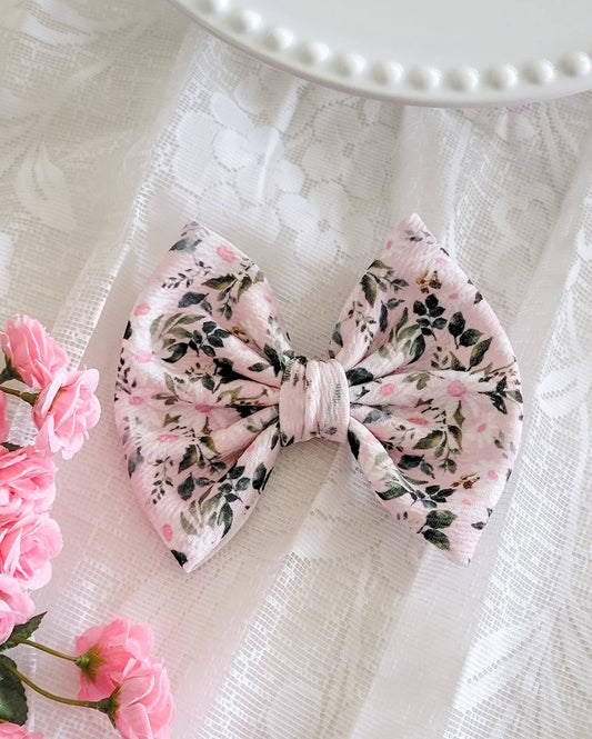 Savannah Bow-Pink Daisy Floral