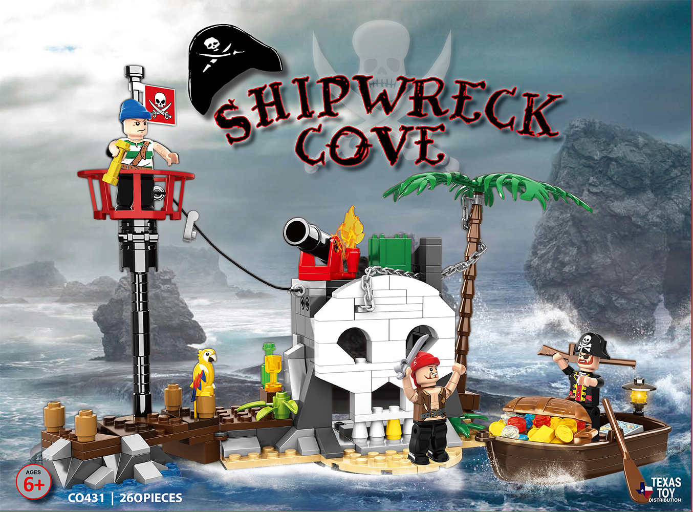 Shipwreck Cove Pirate Building Brick Kit (260 pcs)