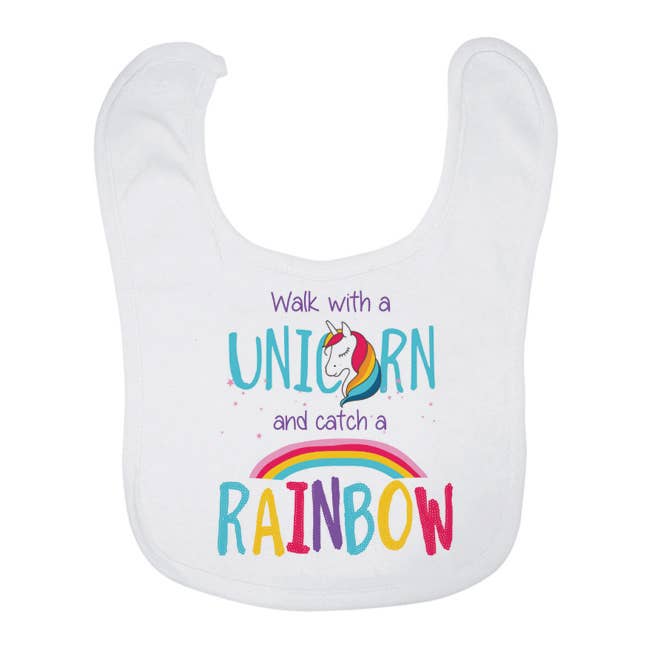 Baby Bib - Walk with a unicorn and catch a rainbow