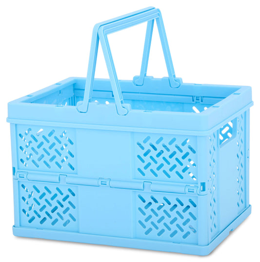 SMALL BLUE FOLDABLE STORAGE CRATE