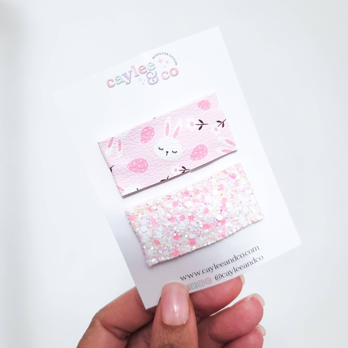 Snap Clip Set - Sweet Pink Bunnies