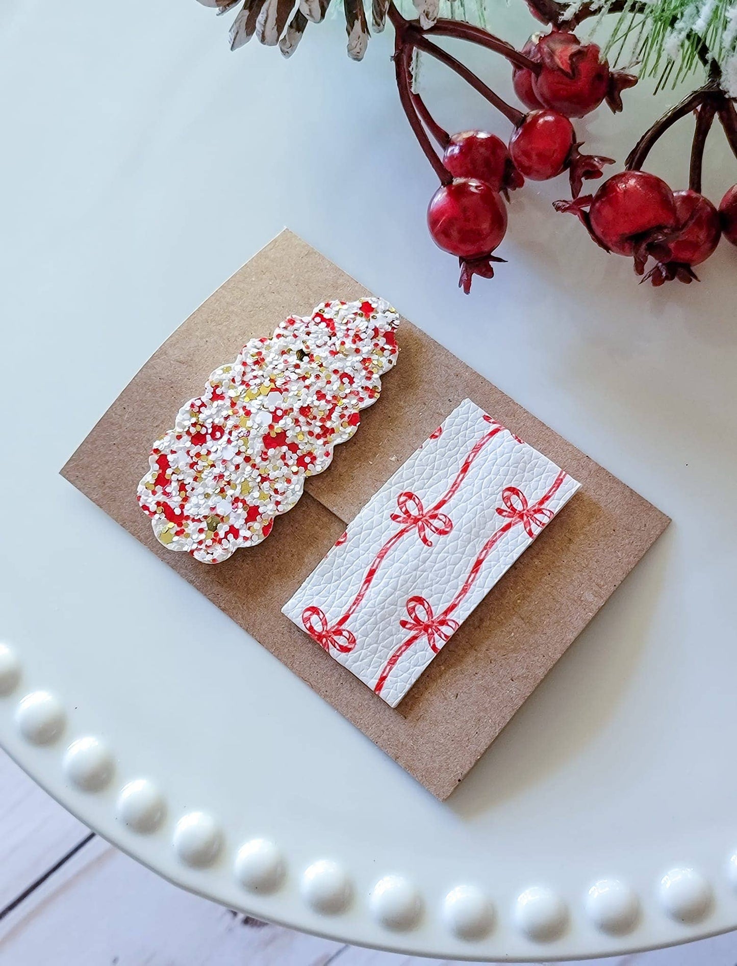 Snap Clip Mix Set-Candy Cane Ribbon