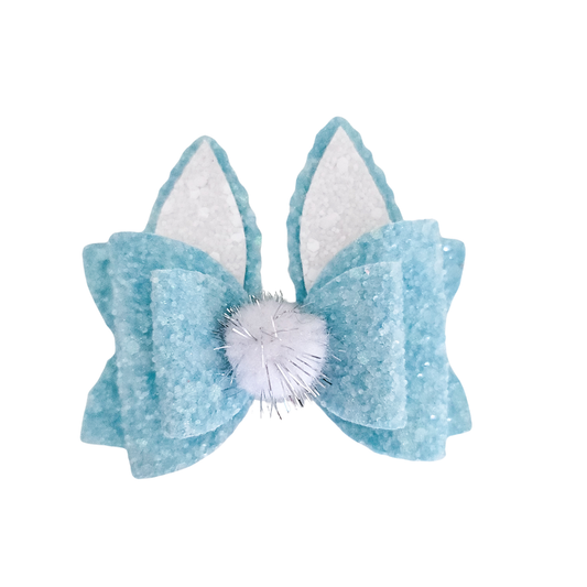 Remi Hair Bow | Stacked Bow | Blue Bunny