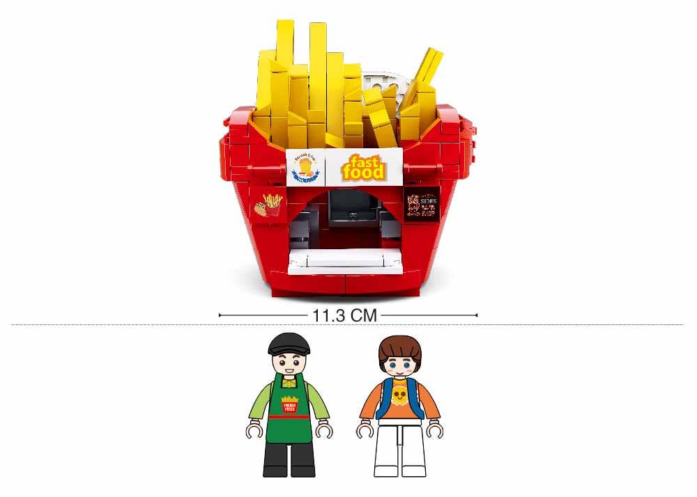 Food Court French Fries House Building Brick Kit (320 Pcs)