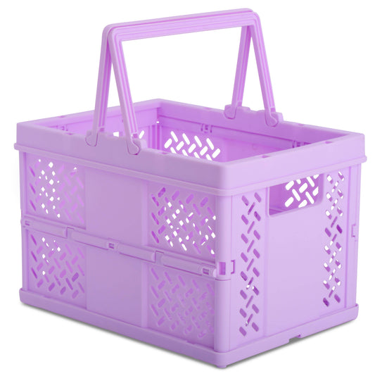 SMALL LAVENDER FOLDABLE STORAGE CRATE