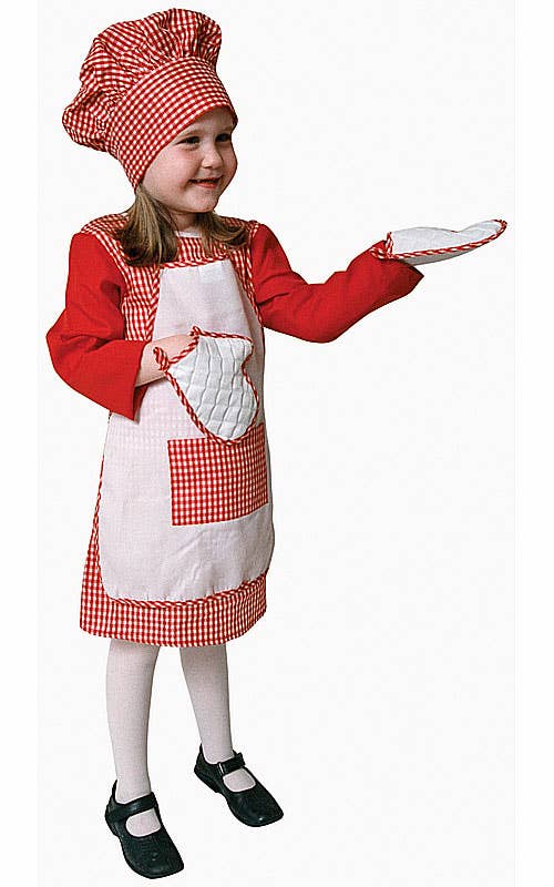 Red Gingham Girl Chef Costume