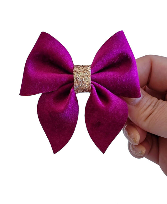 Sangria Velvet 3" Sailor Bow