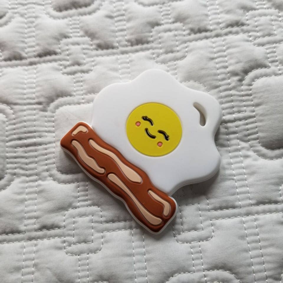 Eggs and Bacon Silicone Teether Toy