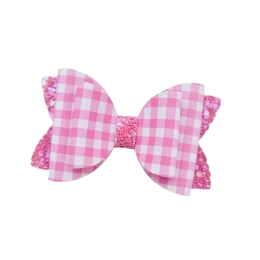 Remi Hair Bow - Pink Gingham