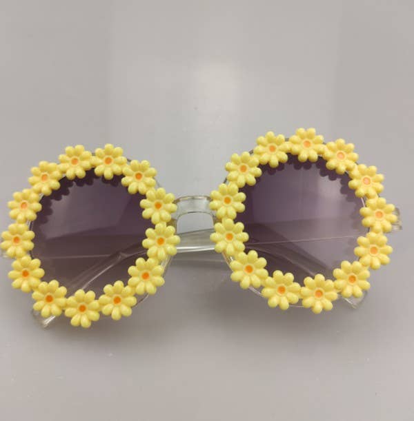 Yellow Kids Floral Sunglasses