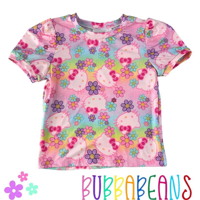 Hello Pretty Puff Sleeve Tee - Bubbabeans