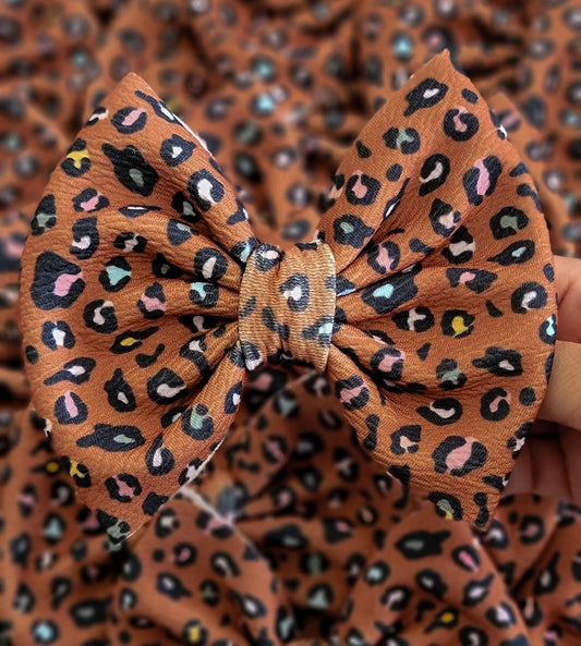 Savannah Bow-Burnt Orange Leopard