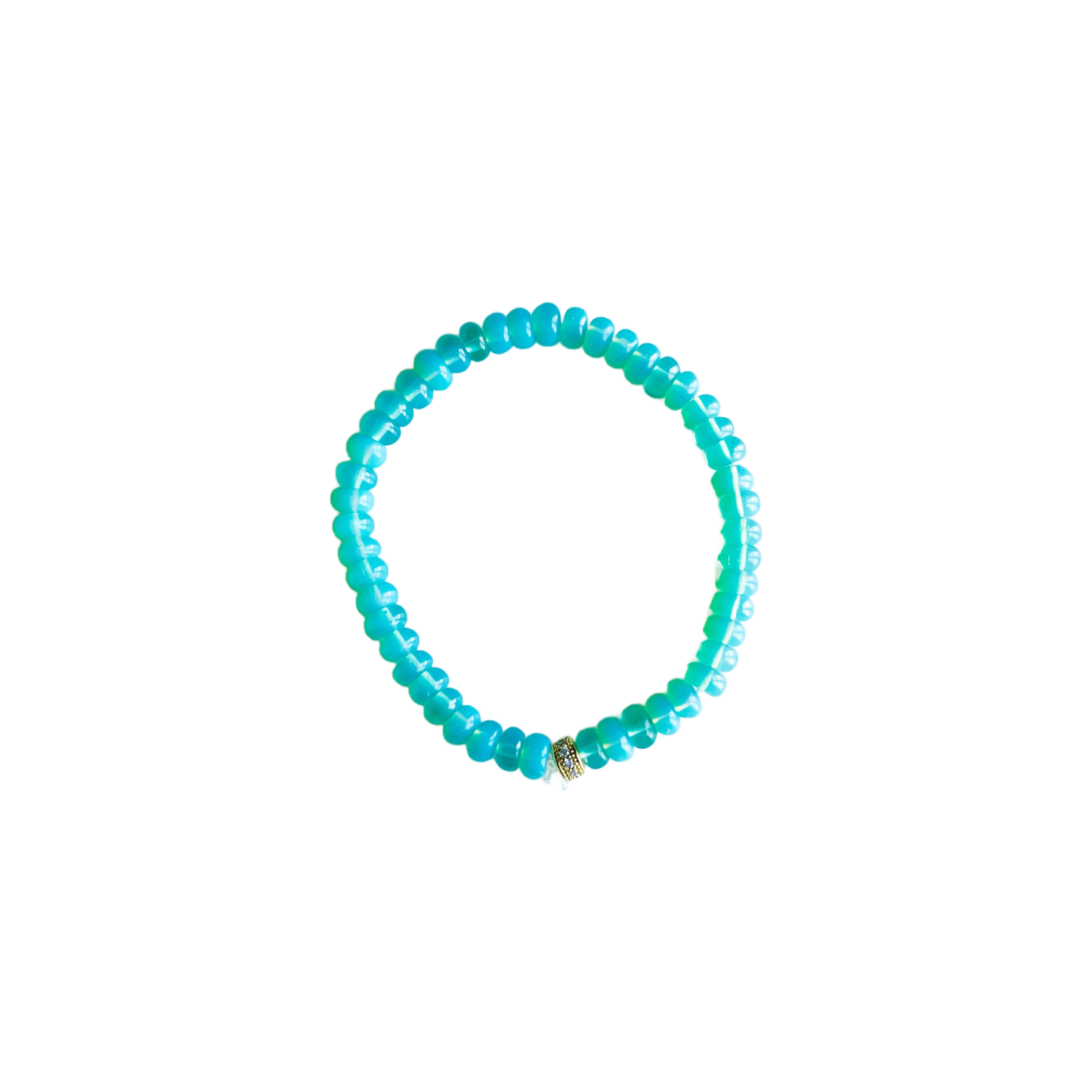 Candy Stretch Bracelet - Dainty Aqua Opaline