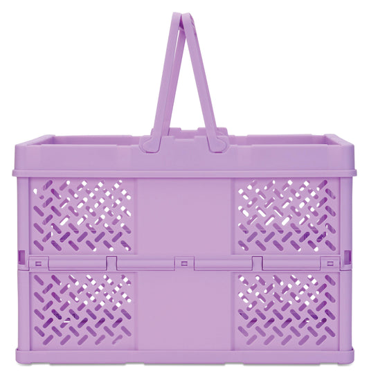 LARGE LAVENDER FOLDABLE STORAGE CRATE