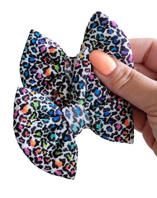 Savannah Bow PIGGIES Set-Rainbow Leopard