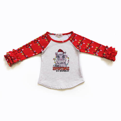 Hippo For Christmas Raglan