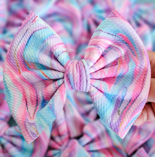 Pastel Swirls Savannah Bow - Dainty Delight