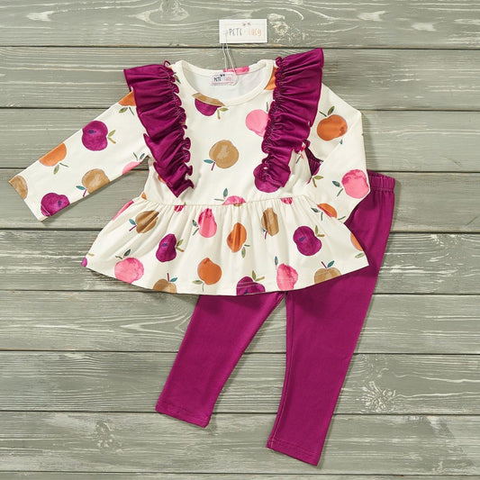 Apple Picking Party Girls Pants Set