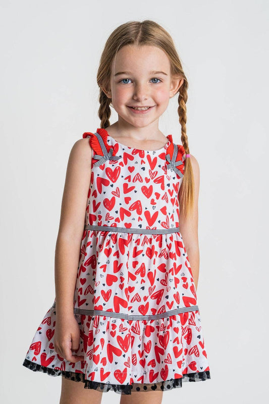 SCONSET DRESS - Spring Summer 23 - WHITE RED Girl: 3 YEARS