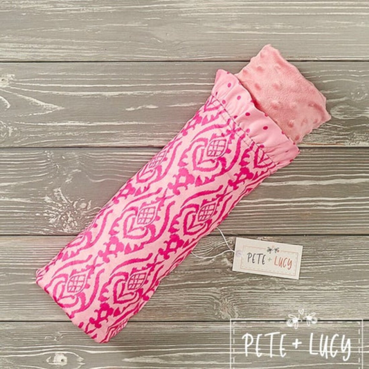 Pink Moroccan Minky Blanket - Pete + Lucy