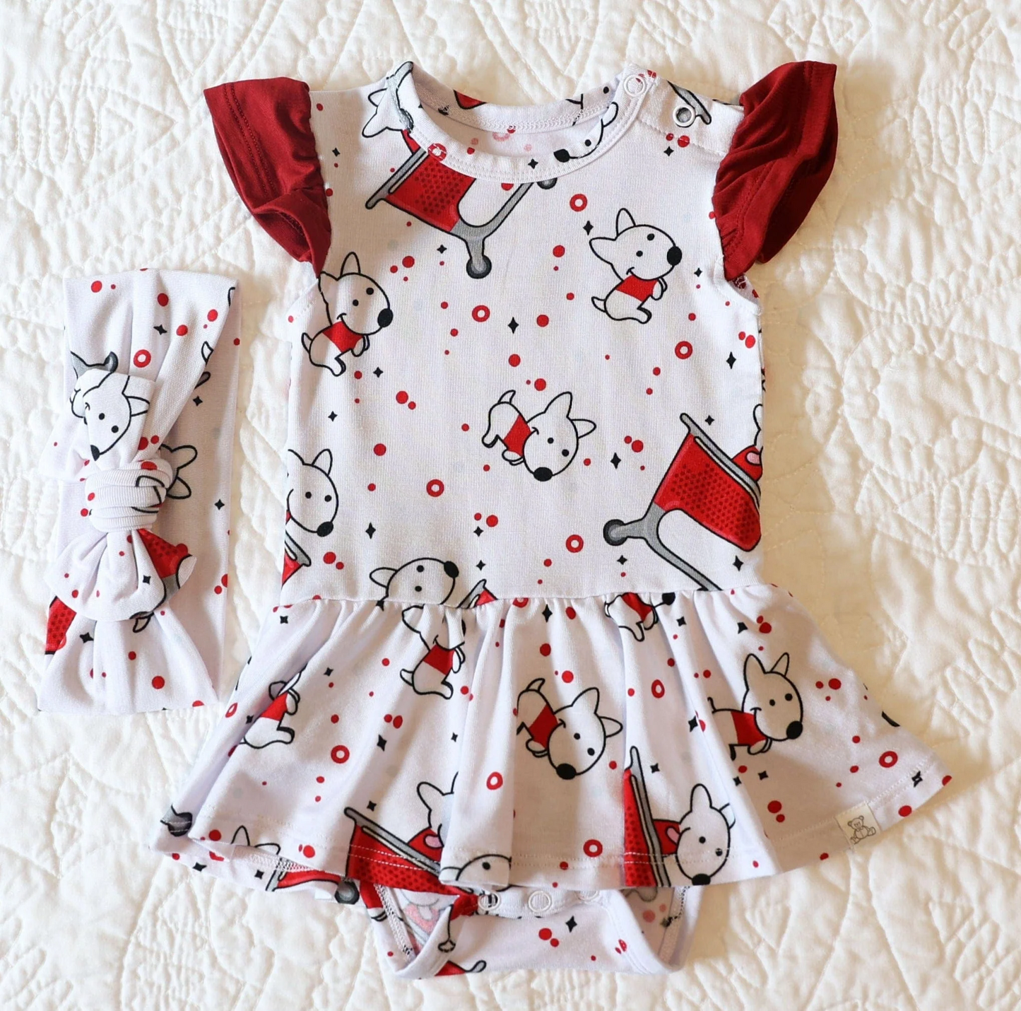 Spot On Bodysuit Onesie with Headband