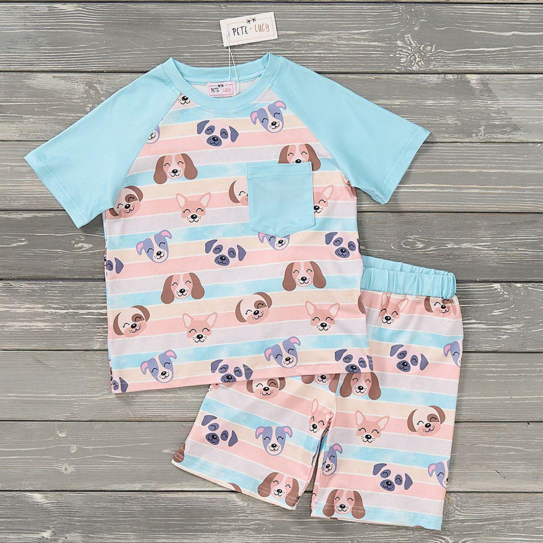 Puppy Blossoms Boys Loungewear - Pete + Lucy