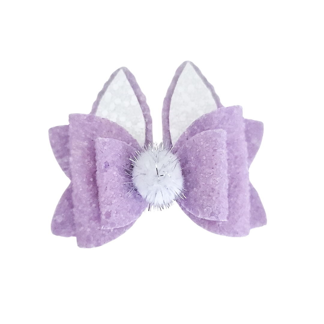 Remi Hair Bow | Stacked Bow | Lavender Bunny