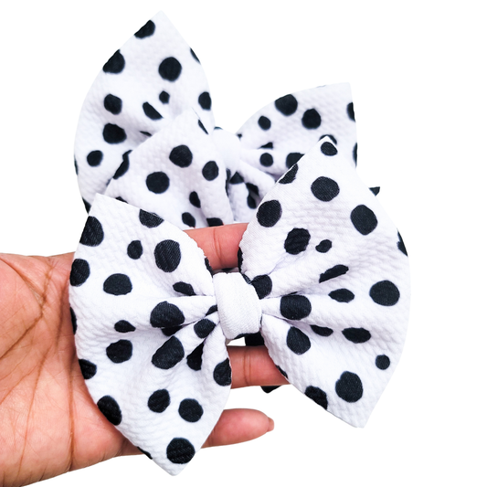 White Dots Sophia Hair Bow - Caylee & Co