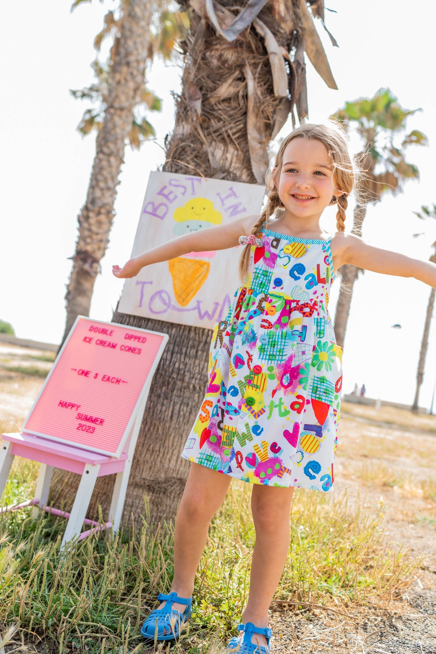 SANKATY DRESS - Spring Summer 23 - WHITE BLUE RED Girl: 2 YEARS