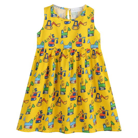 Tutu and Lulu - Mustard Construction Sleeveless Dress