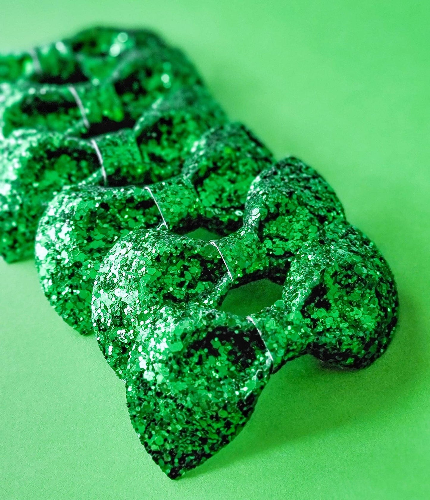 Sadie Bow-Green Chunky Glitter