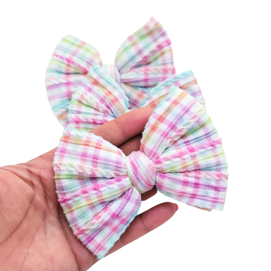 Piper Hair Bow - Easter Plaid