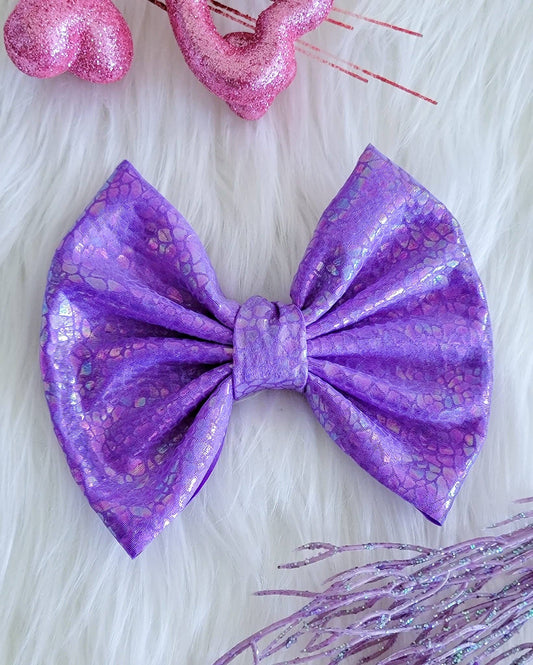 Savannah Bow-Holographic Snakeskin-Violet